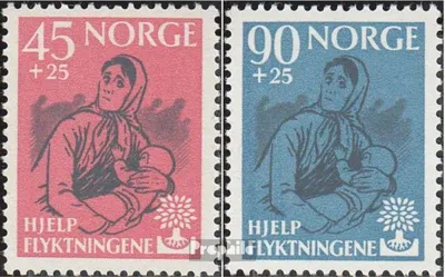 Produktbild von Briefmarken Norwegen 1960 Mi 442-443 (kompl.Ausg.) postfrisch Weltflüchtlingsjahr 1959/60