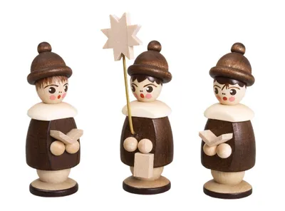 Produktbild von Miniaturfiguren 3 Kurrendefiguren natur Höhe 5cm NEU
