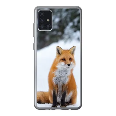 Produktbild von MuchoWow® Handyhülle Schutzhülle Hülle für Samsung Galaxy A52 5G Fuchs - Schnee - Wald Silikon Softcase Handy Hülle - Umschlag