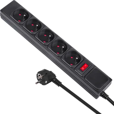 Image de Prise multiple Maclean Energy MCE219 5 prises avec protection contre les surcharges 250VAC/10A