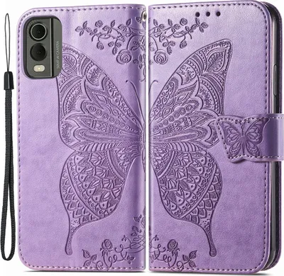 Produktbild von Nokia C32 Hülle - Coverup Schmetterling Klapphülle - Violett