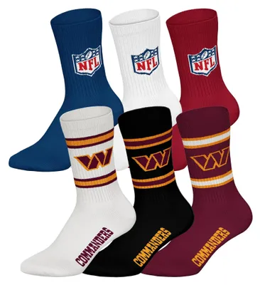 Produktbild von NFL Uni Socken, 6er Pack - NFL Teams, 6Pack Crew Socks, Football, Logo, Baumwollmischung Washington Commanders/Mix 43-46