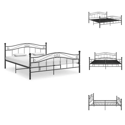 Produktbild von vidaXL Bett Schwarz Metall 160x200 cm -  Betten & Bettgestelle