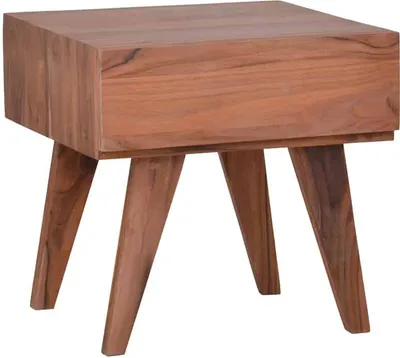 Produktbild von MiaMöbel Beistelltisch Tamesi 45x45x45 cm Modern Massivholz Teak Dunkelbraun