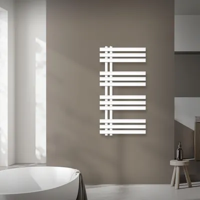 Zdjęcie produktu dla Grzejnik łazienkowy LuxeBath Design, 500x1000 mm, biały, z zestawem montażowym, bez elementu grzejnego
