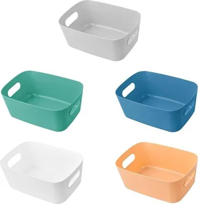 Productafbeelding van Famanu opbergboxen, set van 5 - kunststof, verschillende kleuren