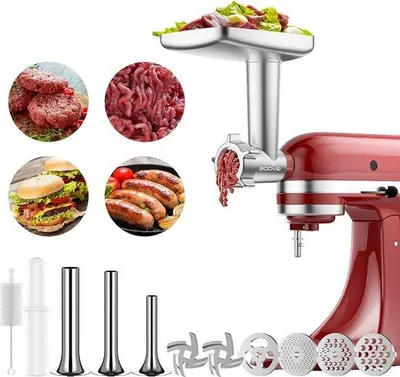 Immagine prodotto di Con 4 macine, in lega di alluminio, per carne, 3 imbuti per insaccare