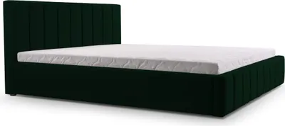 Produktbild von MOEBLO Polsterbett Bett 01 – Doppelbett mit Kopfstütze, Rahmenbettgestell, Bettkasten, Lattenrost und gepolstertem Kopfteil - 180x200 - Bottle Green (TRINITY 28)