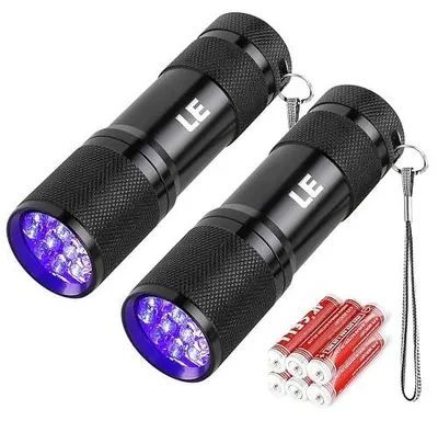 Zdjęcie produktu dla Latarka UV 395 nm LED czarne światło detektor do wykrywania 2 szt