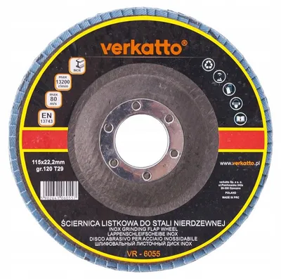 Produktbild von VERKATTO Lamellenschleifscheibe Edelstahl 125 mm Körnung 40