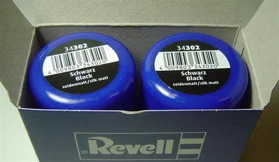 Produktbild von Revell 34302 Sprühlack Doppelpack ( 2x100ml) schwarz seidenmatt