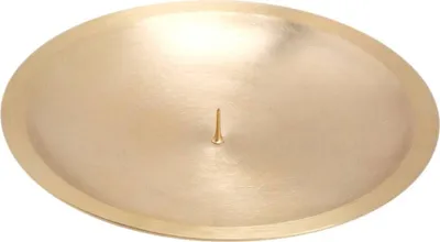 Produktbild von Kerzenteller mit Dorn Ø 16cm Messing Gold Matt Kerzenhalter Kerzenuntersetzer