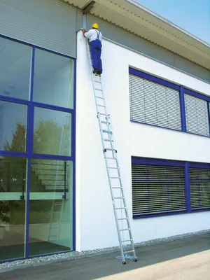 Produktbild von Günzburger Steigtechnik Sprossen-Seilzugleiter 2tlg. ohne Traverse 2 x 18 Sprossen - 021218