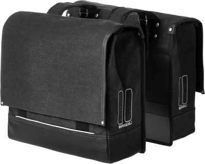 Produktbild von Basil Urban Fold Double Fahrradgepäcktasche für den Gepäckträger schwarz