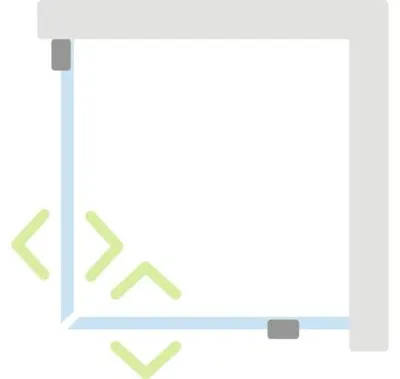 Produktbild von Jungborn Eckeinstieg SETTE Drehtür links und Drehtür mit Festteil rechts 80 x 100 x 200 cm Profilfarbe schwarz Klarglas