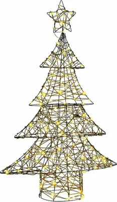 Image de Sapin de Noël avec 120 LED Blanc chaud 150 cm Rotin