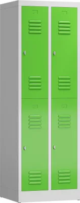 Produktbild von Spind Garderobenschrank 4 Fächer Kleiderspind 1800 x 600 x 500 mm lichtgrau/gelbgrün X-520225