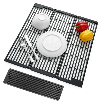 Faltbarer Abtropfhalter, 43 x 38,7 x 1 cm, rutschfest, schwarz
