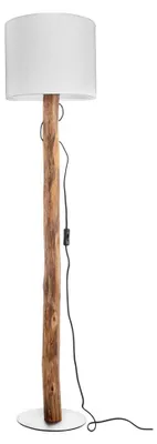 Productafbeelding van Houten vloerlamp Norin met witte kap