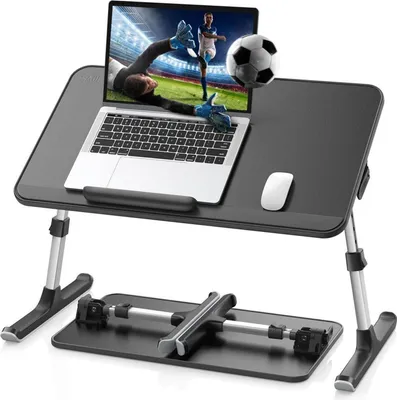 Obrázok produktu pre SAIJI stôl na notebook pre posteľ výškovo nastaviteľný sklopný stôl na notebook so skladacími nohami 52 * 30 cm