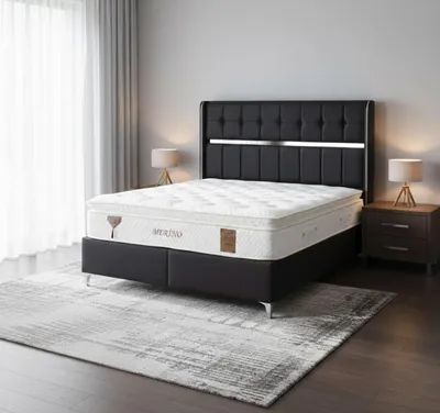 Obrázek produktu pro Elegantní postel s kvalitním čelem a robustním rámem