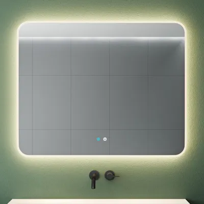 Produktbild von Mai & Mai Wandspiegel Badezimmer Spiegel LED 100x80cm LED Bad-Spiegel mit Touchschalter, Beschlagfrei durch Antifog-Schicht nova-02