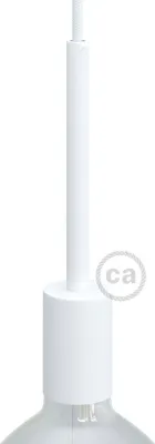 Image de Kit Creative-Cables pour douille E27 cylindrique en métal avec serre-câble de 15 cm - Blanc mat