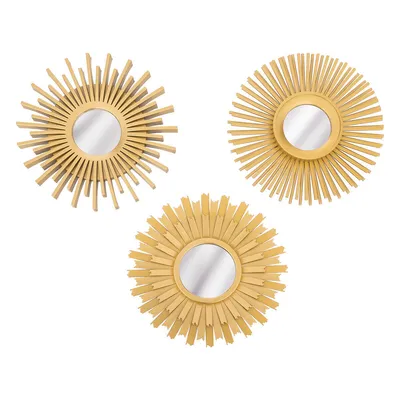 Produktbild von 3er-set spiegel "amed" d25cm gold  - Atmosphera créateur d'intérieur