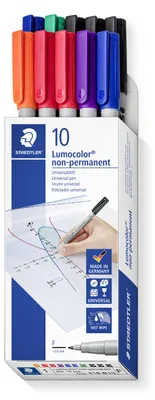 Produktbild von STAEDTLER Lumocolor 316 non-permanent Universalstift F (0.6mm) Etuil mit 10 Farben