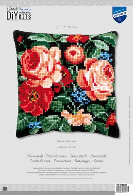 Produktbild von Vervaco PN-0182791 Kreuzstichkissenpackung Rosen