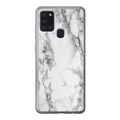 Produktbild von MuchoWow® Handyhülle Schutzhülle Hülle für Samsung Galaxy A21s Marmor - Stein - Weiß - Grau - Schwarz - Marmoroptik Silikon Softcase Handy Hülle - Hartschale