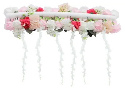 Produktbild von Künstliche Seidenblumen - Blumengirlande Wanddeko - Rosen und Pfingstrosen - 3D realistisch - 100×80 cm - Für Hochzeit Party Balkon Garten - Rosa