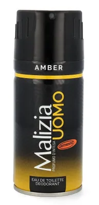 Produktbild von Dezodorant Malizia Uomo Amber 150ml - Osvežující vůně a dlouhotrvající ochrana pro muže. 100% originální produkt od italské značky Malizia.