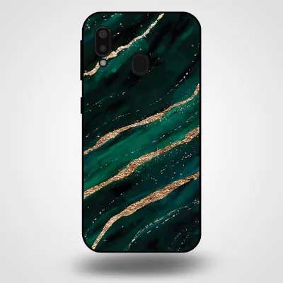 Produktbild von Smartphonica Handytasche für Samsung Galaxy A20E mit Marmordruck - TPU Rückseite Fall Marmor Design - Grün Gold