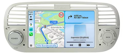 Immagine prodotto di Radio 7 pollici 2+64 GB Android Autoradio per Fiat 500 2007-2015 Wireless CarPlay Android Auto WiFi GPS Navi RDS DSP DAB+ Bluetooth USB Bianco