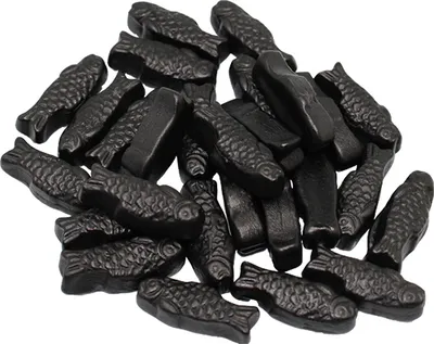 Produktbild von Salzige Lakritz Heringe im 2kg Beutel, Salty Liquorice Herring Extra stark, Erwachsenenlakritz