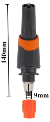 Produktbild von Hochdruck-Wasserpistole - Bewässerungsdüse mit Rohranschluss - Einstellbares Sprühmuster - 3–5 bar - Sprühweite 5–8 m - ABS - Für Garten und Autowäsche