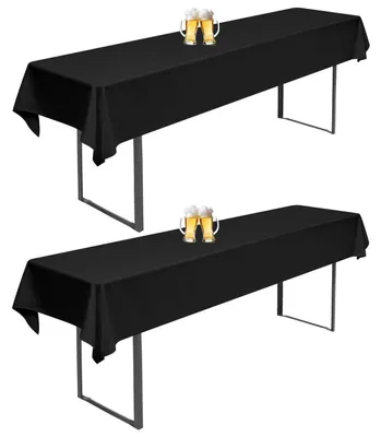 Immagine prodotto di Copri tavoli da birra, 2 pezzi, colore nero, dimensioni 110x260 cm, in poliestere, universali, adatti a tavoli da birra da 50/70 cm
