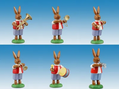 Produktbild von Osterdekoration Osterhasenmusikanten 6-tlg. bunt Höhe 7,5cm NEU