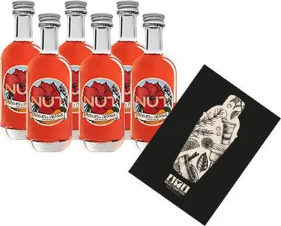 Produktbild von NUT 6er Set MINIATUR Infused Gin Hibiscus Orange 6x 50ml (40% Vol) Hibiskus Orange Gin NUT Distillery aus Spanien- [Enthält Sulfite]