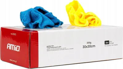 Zdjęcie produktu dla Chusteczki ściereczki z mikrofibry pudełko zestaw 30 sztuk JAKOŚĆ