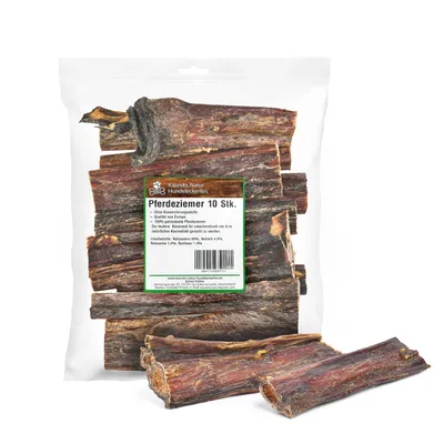 Produktbild von Kaureks Natur Hundeleckerlies, Pferdeziemer 10 Stück, ca.15cm, Kausnack, Hundefutter, Kauartikel, so wie Pferdeknochen