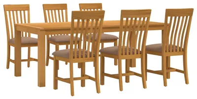 Immagine prodotto di vidaXL Set da pranzo, 7 pezzi, grigio, legno massello di quercia