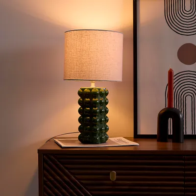 Image de Lampe - HOME DECO FACTORY - Céramique - Texturée - Verte