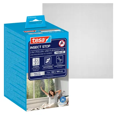 Productafbeelding van tesa 55296-00000-00, vliesbeschermingsrooster voor ramen, 1,80 m x 1,50 m