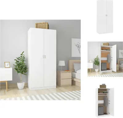 Produktbild von vidaXL Kleiderschrank Weiß 90x52x200 cm Holzwerkstoff -  Kleiderschränke