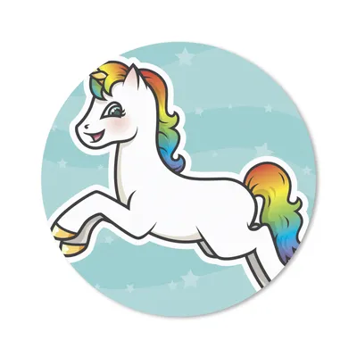 Produktbild von MuchoWow® Mauspad Mousepad Eine Illustration eines springenden Einhorns - Mädchen - Kinder - Kinder 20x20 cm - Mousepads - Maus Mat - Pad - Mausunterlage - Schreibtischmatte