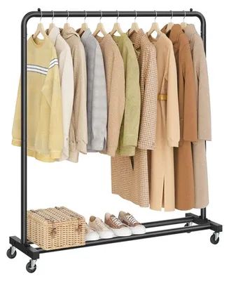 Produktbild von Kleiderständer auf Rollen zur flexiblen Aufbewahrung | Tintenschwarz | 110x38x141 cm