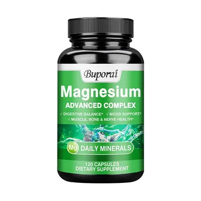Produktbild von Magnesium 500 mg (120 Kapseln) Nahrungsergänzungsmittel, Schlaf, Stimmung, Verdauung, Gehirn, Muskel, Knochen