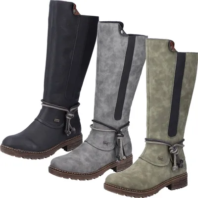 Produktbild von Rieker Damen Langschaft Stiefel Warmfutter tolles Design mit Zierkordeln Z4774, Größe:40 EU, Farbe:Schwarz